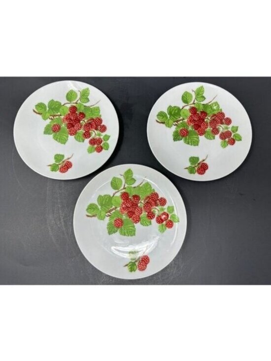 Seymour Mann Other - Vtg 1970s SEYMOUR MANN EDA FRAMBOISIER Salad Dessert Plates Set of 3 Raspberries